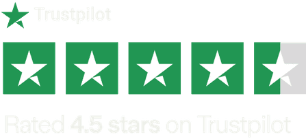 Rated 4.5 stars on Trustpilot